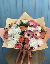 Букет цветов из:  Розы, Герберы и Хризантемы #REPLACE_PRED# Будённовской
