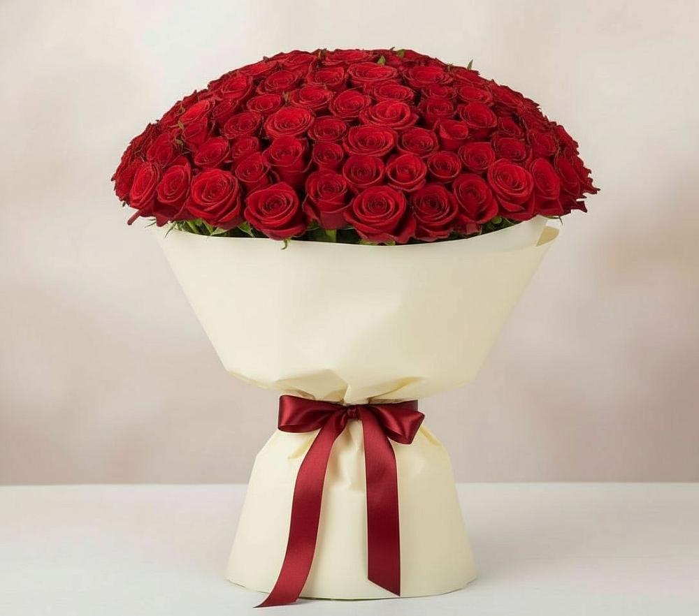 Букет 101 Красная роза Милано в Будённовской