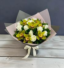 Букет цветов из:  Орхидеи и Розы в Будённовской