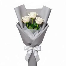 Букет 3 белые розы #REPLACE_PRED# Будённовской