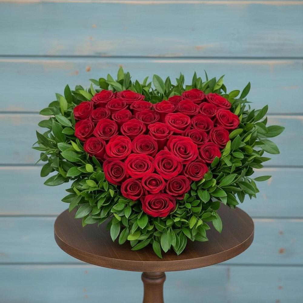 Цветочная композиция из Розы в виде сердца в Будённовской