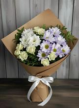 Букет цветов из:  Хризантемы и Розы в Будённовской
