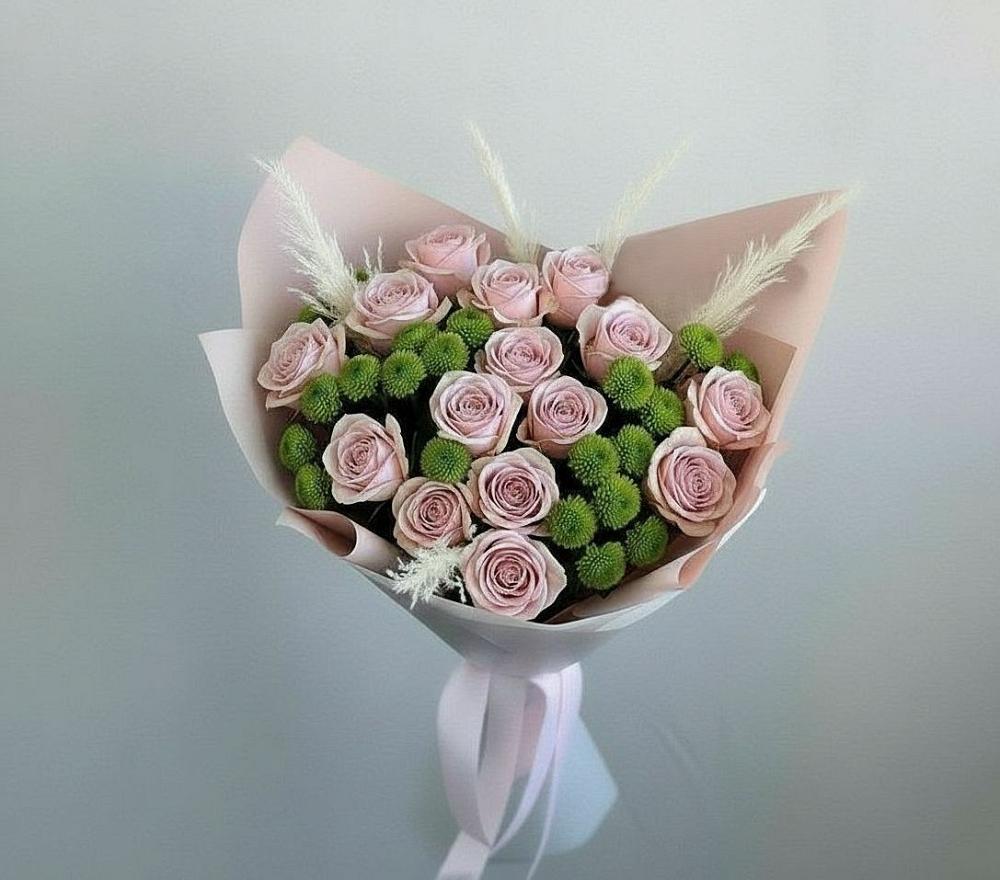 Букет цветов из: Розы и Хризантемы в Будённовской