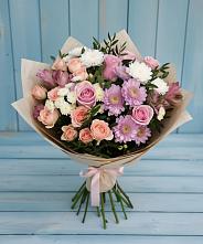 Букет цветов из:  Хризантемы, Розы и Альстромерии #REPLACE_PRED# Будённовской