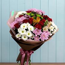 Букет цветов из:  Розы, Хризантемы и Альстромерии в Будённовской